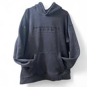Abercrombie & Fitch Black Washed Logo Hoodie